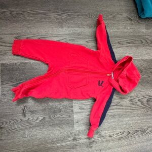 Puma Red and Navy Kids Hooded Jumpsuit